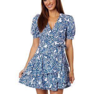 Lilly Pulitzer Alexandria Wrap Dress in Aegean Navy Beach Path Size 4